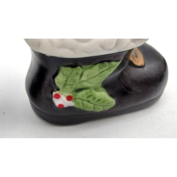 Christmas Animals Homco Ceramic Mouse Puppy Kitten Figures Santa Boots 1960s - Picture 7 of 16